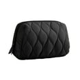 thumbnail image 2 of Pineapple Knit Cosmetic Bag Mini Travel Makeup Pouch 9x4x6 inch Lightweight Leakproof Zippered Organizer for Toiletries Accessories Women On-the-Go(Black), 2 of 6