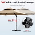 thumbnail image 5 of Alpha Joy 12x9ft Outdoor Patio Umbrella Large Rectangle Offset Cantilever Double Umbrella with 360°Rotation, Beige, 5 of 9