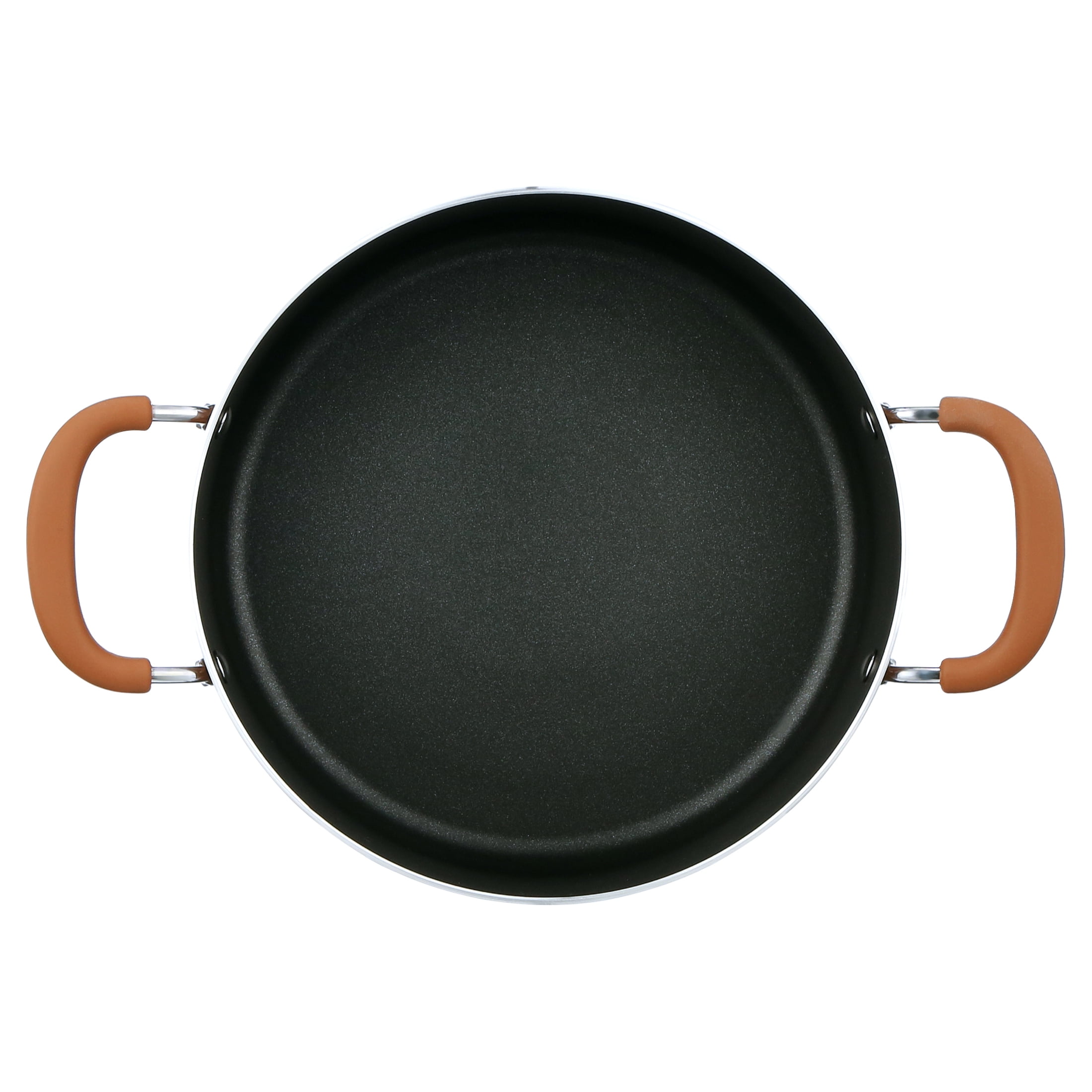 NutriChef 17 Piece Non-Stick Cookware Set, Pots & Pans with foldable Knob, Space Saving, Stackable, Nylon Tools Set, Induction Base, Brown