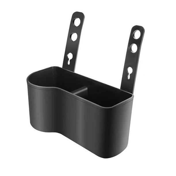 (Paquete de 2) asiento de coche negro sobre el respaldo, soporte doble para vasos y alimentos para niños, almacenamiento, 1 portavasos y 1 compartimento para alimentos