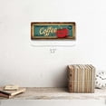 thumbnail image 2 of Framed Fresh Brewed Coffee Served Here 4"x12" Metal Sign, Wall Décor for Kitchen and Dining, 2 of 4