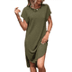 thumbnail image 2 of Vestido Midi de Verano para Mujer, Color Liso, con Abertura, Verde , Talla M, 2 of 9