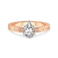 thumbnail image 4 of IGI Certified 1 Carat Pear Shape Lab Grown Diamond Engagement Ring | 14K Rose Gold | Ivory Vintage Solitaire Diamond Ring | FG-VS Quality Friendly Diamonds, 4 of 6