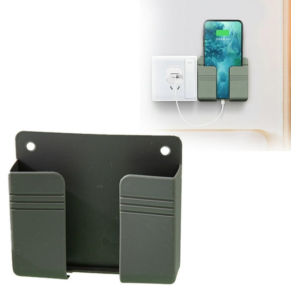 MOQIN Wall Mount Phone Holder, Phone Stand with Adhesive and Data Cable Receiving Hole, Phone Holder for Shower, Charging, RV, TV Remote, Smartphone and More