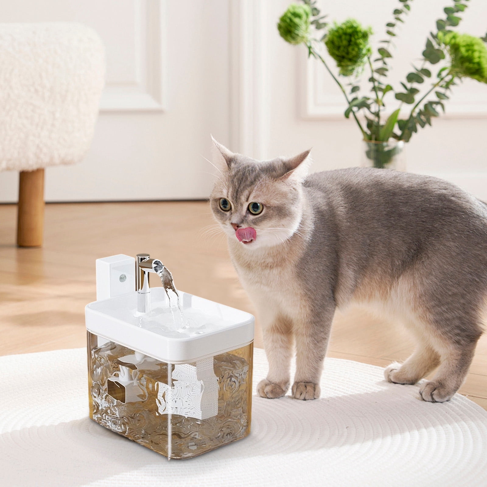Automatic Triple Filter Pet Water with LED Indicator for Cats and Dogs Quiet 15L Capacity 2025 Model
