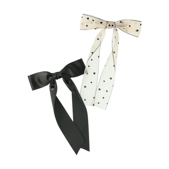 Wonder Nation Bow Barrette Hair Clip Set, 2-Piece