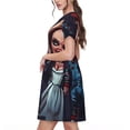 thumbnail image 4 of Lsque Chucky Print Women's Casual Dress T-Shirt Summer Short Sleeve Scoop Neck Swing Dresses, 4 of 7