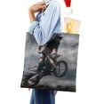 thumbnail image 4 of Dirty Motocross Dirt Bike Bolso de tela con estampado de lienzo para mujer, bolsa de compras reutilizable y estética, con cremallera interior, regalo para mujer,40*40cm., 4 of 6