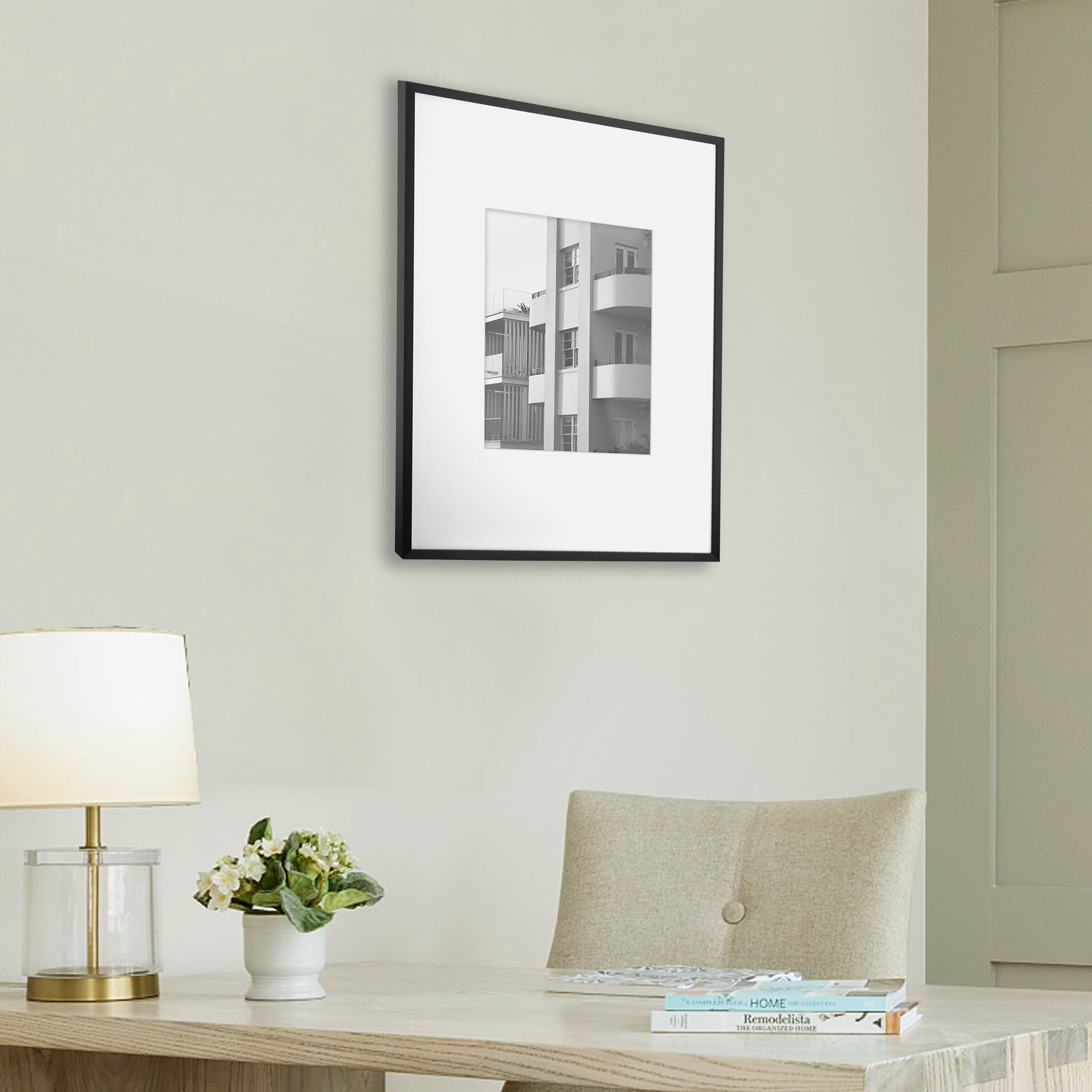 Better Homes & Gardens 14x18 Matted to 8x10 Metal Gallery Wall Picture Frame, Black, Non Glare
