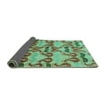 thumbnail image 2 of Ahgly Company Indoor Round Abstract Turquoise Blue Modern Area Rugs, 3' Round, 2 of 4
