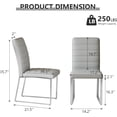 thumbnail image 4 of StnTalk Dining Chairs Set of 2, Kight Gray Faux Leather Kitchen Chairs with Thick Padded Seat, Armless Side Chairs with Metal Legs for Apartment & Small Dining Spaces, 4 of 7