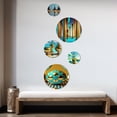 thumbnail image 3 of Designart "Golden Spheres Infinity IV" City Round Metal Wall Art Set of 5 Piece - Round Wall Art Set, 3 of 5