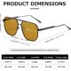 thumbnail image 3 of Polarized Sunglasses Womens Men Retro Oversized Square Vintage Fashion Shades Classic Large Metal Sun Glasses, 3 of 4