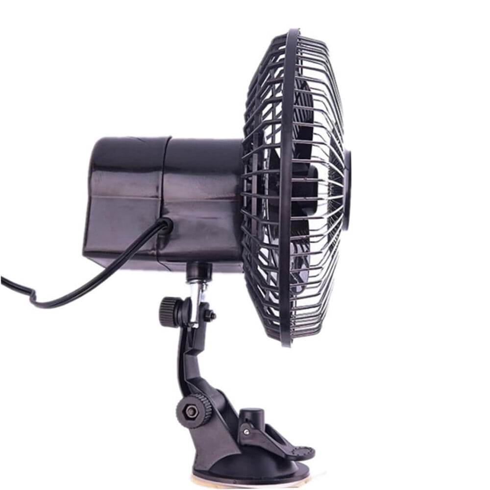 12V Portable Vehicle Auto Car Fan Oscillating Suction Cup 6" Auto Cooling Fan-Suction cup