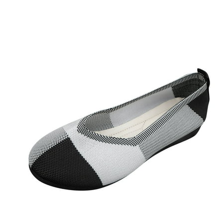 

Vuygyu Ladies Hollow Breathable Colorblocking Pointed Head Mesh Shallow Mouth Flat Bottom Casual Comfortable Big Size Shoes Casual Shoes Shoe Combo Offer Womens Size 12 Shoes Casual Business Casual