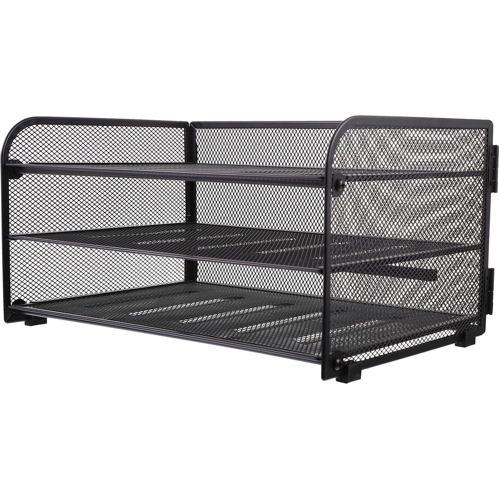 unbranded  Three-layer File Shelf Organizers Stackable Tray Holder for Desk Document Office Black
