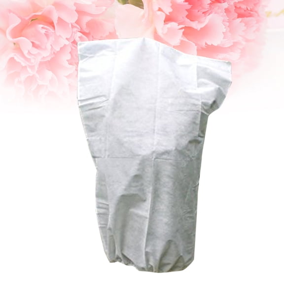 COOPHYA White Non-Woven Plant Cover with Adjustable Bottom String for Tree and Plant Weather Protection