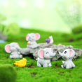 thumbnail image 5 of Mini Figurines d'Éléphant en Résine - 6 Pièces Miniatures Décoration de Jardin, 5 of 5
