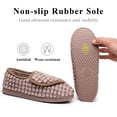 thumbnail image 3 of Women's Memory Foam Adjustable Slippers with Plaid Upper Hook & Loop Closure Comfortable House Shoes Closed Toe, Brown 8, 3 of 6