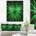 thumbnail image 1 of Glowing Green Fractal Flower in Black - Large Abstract Canvas Artwork, 1 of 3