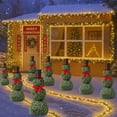 thumbnail image 6 of Christmas Snowman Topiary 2025 New 31.5in Artificial Snowman Shaped Tree Pot with Red Bow Santa Hat Boxwood Topiaries for Indoor Outdoor Home Porch Yard Holiday Decor, 1PC, 6 of 8