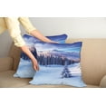 thumbnail image 2 of Ambesonne Winter Throw Pillow Cover 2 Pack, Mountain Peaks Snowy, 18", Blue White, 2 of 5