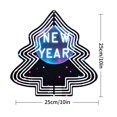 thumbnail image 3 of Stylish Metal Hanging Christmas Tree Wind Spinner - - Lit Design with Layered Circles for Festive Yard & Garden Decor, 3 of 7