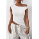 thumbnail image 3 of Remera Mujer PRETTYGARDEN Top Corto Fruncido de Un Hombro Blanco Talle S, 3 of 8