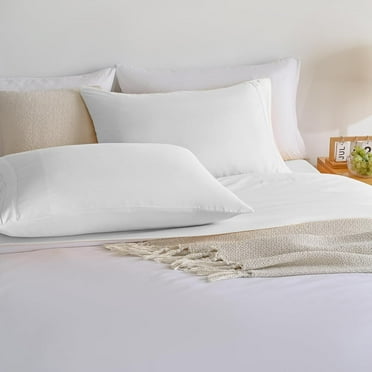 White College Dorm Sheets Twin XL Set-Microfiber Bedding Sheet & Pillowcase Sets-Deep Pockets Fitted Bedsheet-Extra Long Adjustable Bed Sheets 3 Piece