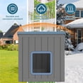 thumbnail image 5 of LHBcraft Outdoor Cat House,Durable Insulated PP Shelter for Feral Kittens,Weatherproof Shelter for Garden,Gray & Blue, 5 of 9