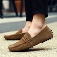 thumbnail image 4 of Mens Driving Penny Loafers Suede Moccasins Slip On Casual Dress Boat Shoes, 4 of 8