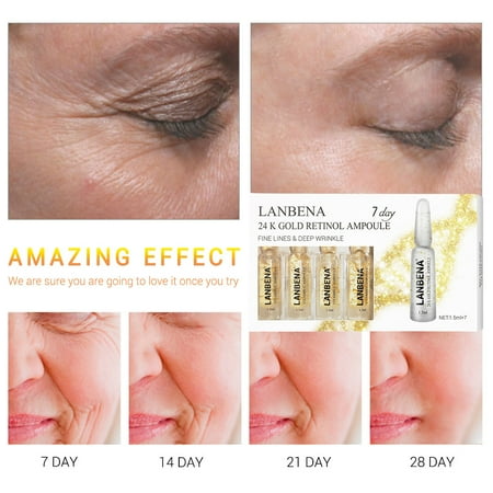 Gold Serum - 24K Gold Retinol Ampoule Face Lift Serum Liquid Moisturizing Anti Wrinkle