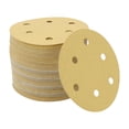 thumbnail image 1 of 70 Pcs Papel de Lija Redondo 6 180 Grano Hojas de Lijado de Gancho y Bucle Universales para Reacondicionamiento Automotriz 125x125mm Óxido de Aluminio Amarillo, 1 of 7