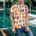 thumbnail image 6 of Zufioo Hot Dog Burger Print Men's Baseball Short Sleeve, Moisture Wicking Button-Down Hip Hop Tee-XX-Large, 6 of 7