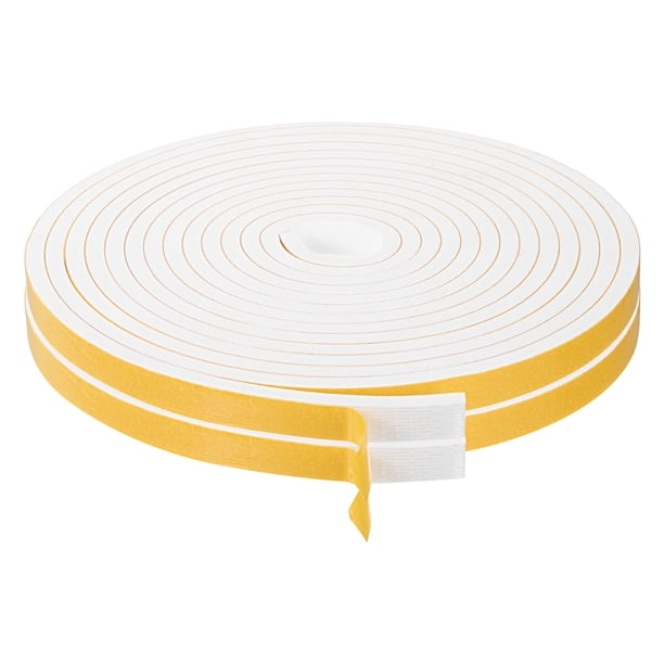 Uxcell 2 Rollos 1/2" x 1/4" x 16.4 Ft Tira de Sellado para Puertas de Espuma