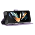 thumbnail image 5 of for Samsung Galaxy Z Fold 6 Wallet Case, PU Leather Flip Protective Cover with [Credit Card Holder] [Kickstand] Wrist Strap Magnetic Clasp, Full Body Shockproof Phone Cover, Purple, 5 of 6