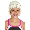 thumbnail image 4 of Beemo Kids girls Swim Caps Age 7-14 Floral Petal Latex - White, 4 of 4