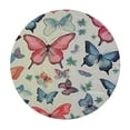 thumbnail image 2 of WYYP  Elastic Edged Flannel Backed Fitted Table Cover - Butterfly Pattern - Large Round - Fits Tables up to Diameter White, 2 of 7