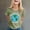 Dark Gray, variant on Womens Tshirt Cartoon Earth Print Short Sleeve Crewneck Planet Top Tees for Women Pink M