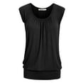 thumbnail image 5 of Made by Johnny Women's Solid Short Sleeve Sweetheart Top M BLACK, 5 of 7
