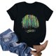 thumbnail image 4 of Fiudx Ropa de Mujer Blusa de Manga Corta con Estampado de Moda para Mujer, Divertida Camiseta con Cuello Redondo, 4 of 5