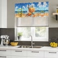 thumbnail image 4 of Coastal Pumpkins Curtain Valances for Windows, Kitchen Valance Window Treatments Panel 2 Pack, Fall Nautical Starfish Beach Rod Pocket Short Curtains for Bathroom Bedroom 42 x 18 Inch, 4 of 8