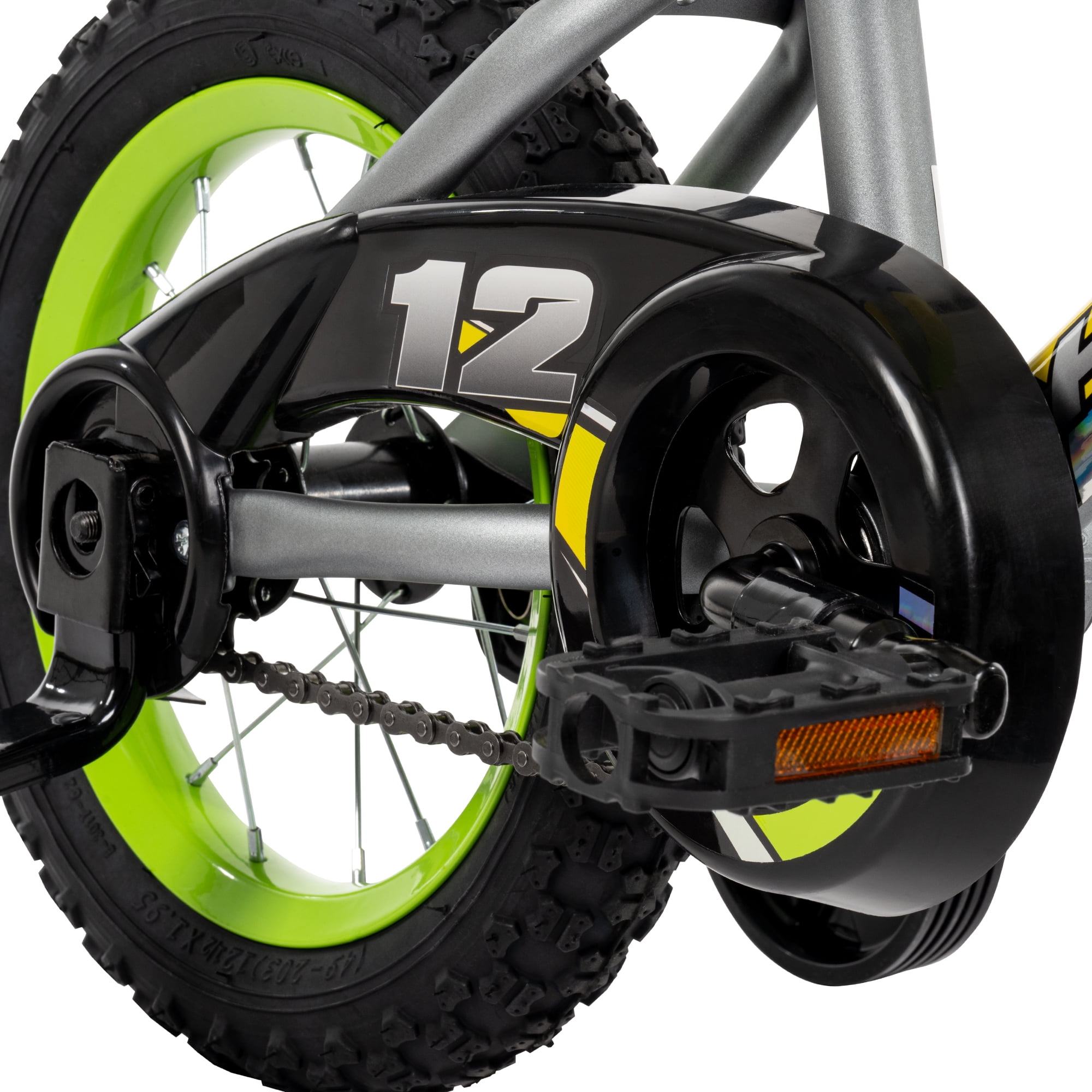 Huffy Rock It 12-inch Boys’ Bike with Training Wheels, Grey