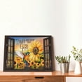 thumbnail image 3 of Farmhouse Sunflower Wall Art Window Christian Hummingbird Bible Verse Pictures Wall Decor Scripture Quotes Canvas Painting Print Artwork Framed for Living Room Bedroom Bathroom 16"×12", 3 of 6