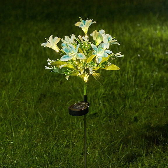 MORESEC XUld Home 28.74-Inch Artificial Flower Solar Stake Lights 7 Flowers 42 LEDs Outdoor Garden Yard Decoration Birthday Gifts