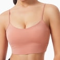 thumbnail image 2 of MGDXOX Womens Thin Strap Longline Sports Bras Scoop Neck Workout Yoga Tops Wireless Athletic Breathable Bras Red XL, 2 of 9