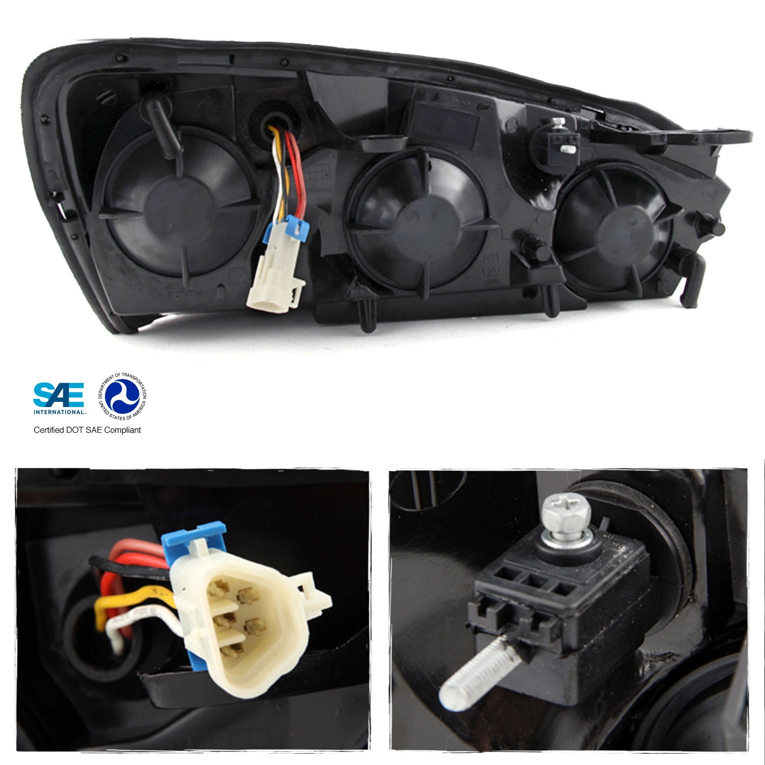 AKKON - For Chevy Malibu OE Replacement Chrome Bezel Headlights Driver/Passenger Head Lamps Pair New