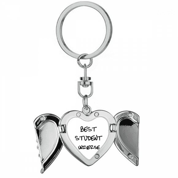 Best Student Universe Student Quote Heart Angel Wing Key Chain Holder
