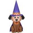 thumbnail image 1 of Gemmy Halloween Inflatable Dog in Witch Hat, 1 of 6