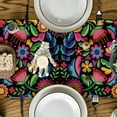 thumbnail image 6 of Sm:)e 13"x72" Black Floral Dia De Los Muertos Serape Table Runner, Polyester, Mexican Fiesta Design, Party Kitchen Dining Decoration, 6 of 7